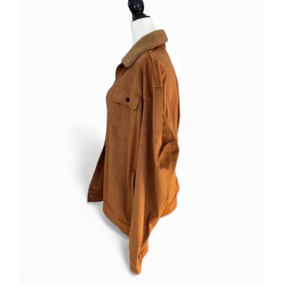 NEW Brown Corduroy XL Trucker‎ Shacket Cozy Fall Winter Outerwear - Picture 5 of 6